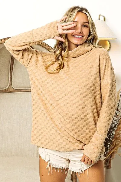 One Step Ahead Checkered Thumbhole Top