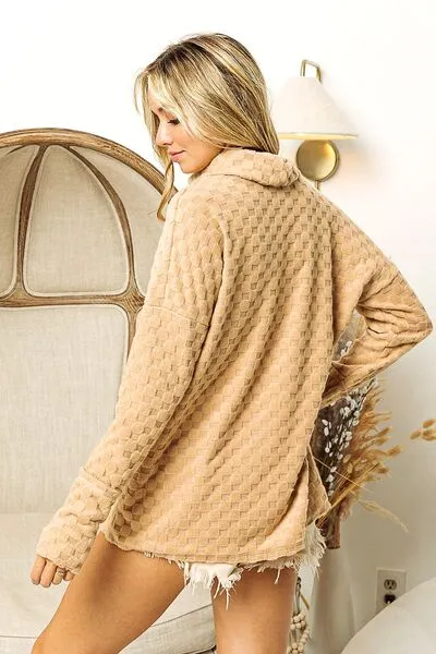 One Step Ahead Checkered Thumbhole Top
