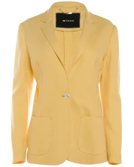 Pale Yellow Cashmere Single Button Jacket