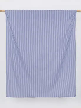Pinstripe Cotton Poplin Shirting - Dark Blue   White - Swatch