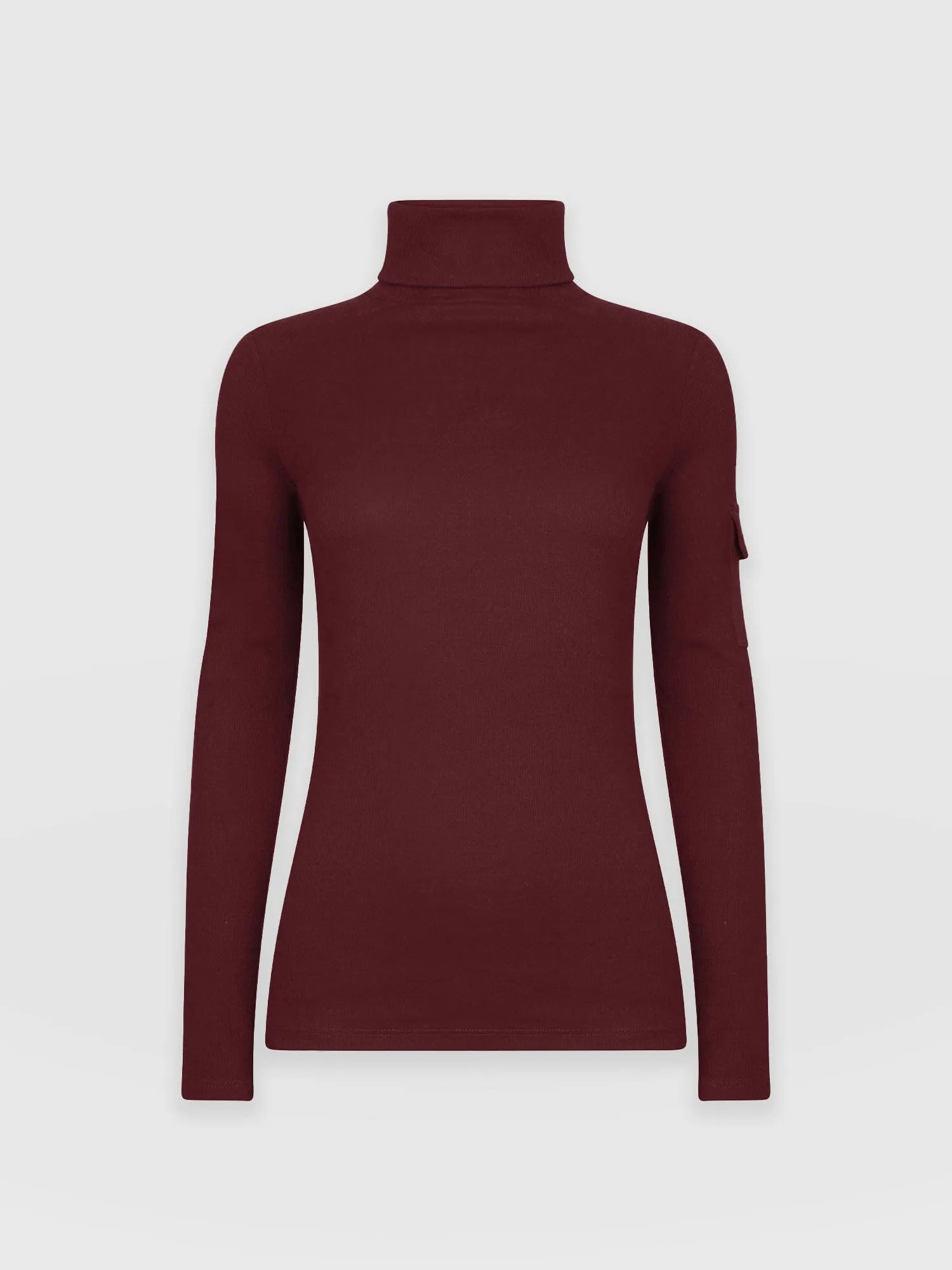 Pocket Turtle Neck - Burgundy