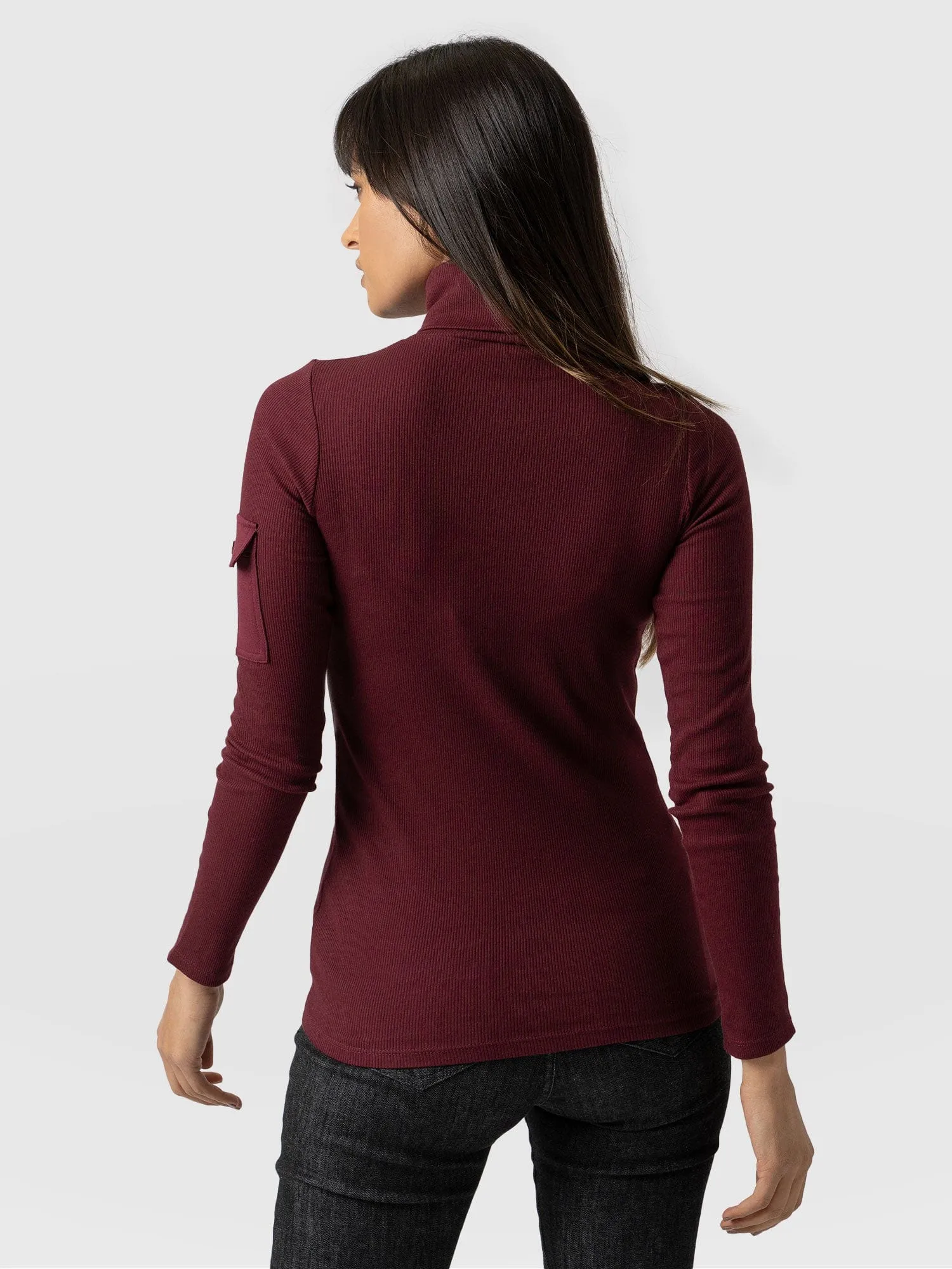 Pocket Turtle Neck - Burgundy