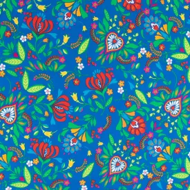 Printed Poplin - CRAYON - 002 - Royal