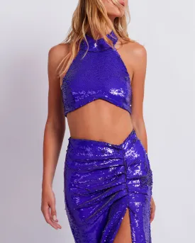 Sequin Mock Neck Top