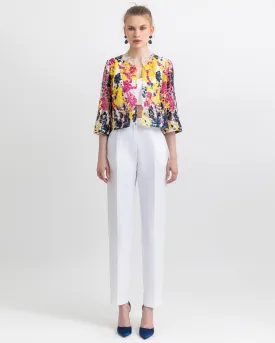 Sequins Jacket with a White Pants