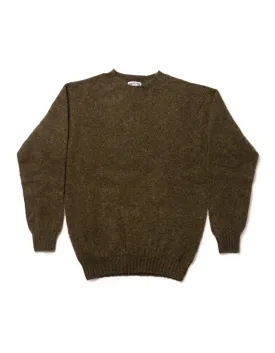 SHAGGY DOG SWEATER DARK OLIVE - TRIM FIT