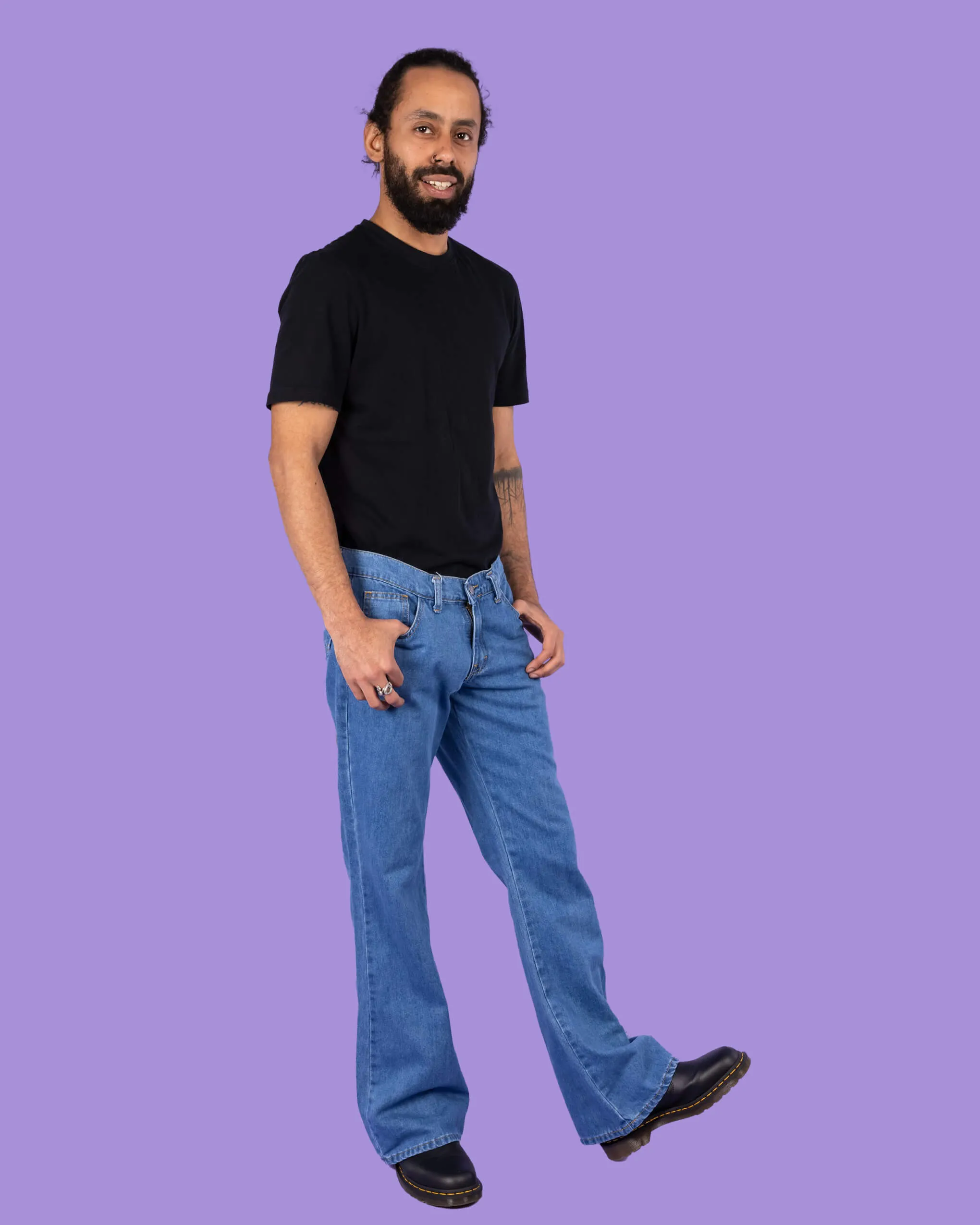 Stonewash Retro Boot Cut Flare Jeans