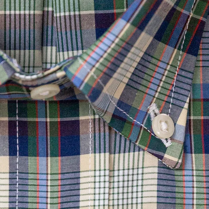 Tan Checked Winter Poplin