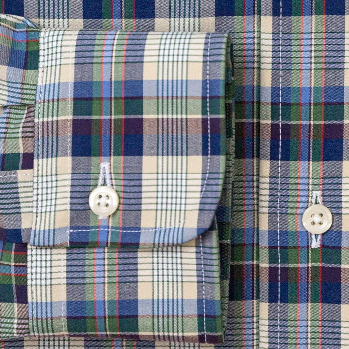 Tan Checked Winter Poplin