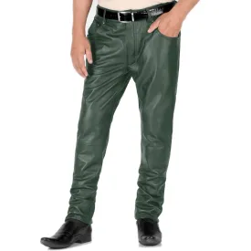 Thalor Men's Green Faux Leather Pants