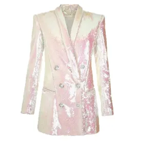The Pearl Sequin Long Tail Blazer