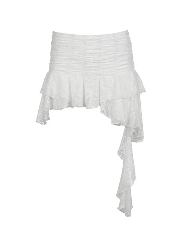 Trendy Ruffle Lace Mini Skirt for Summer Vibes