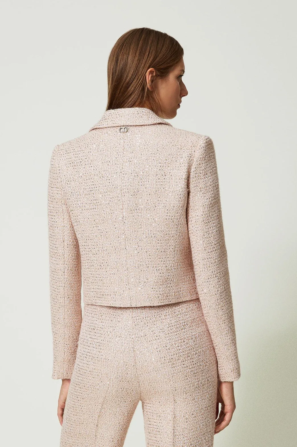 Twinset Woven Cropped Blazer