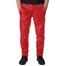 Veyron Men's Red Faux Leather Pants