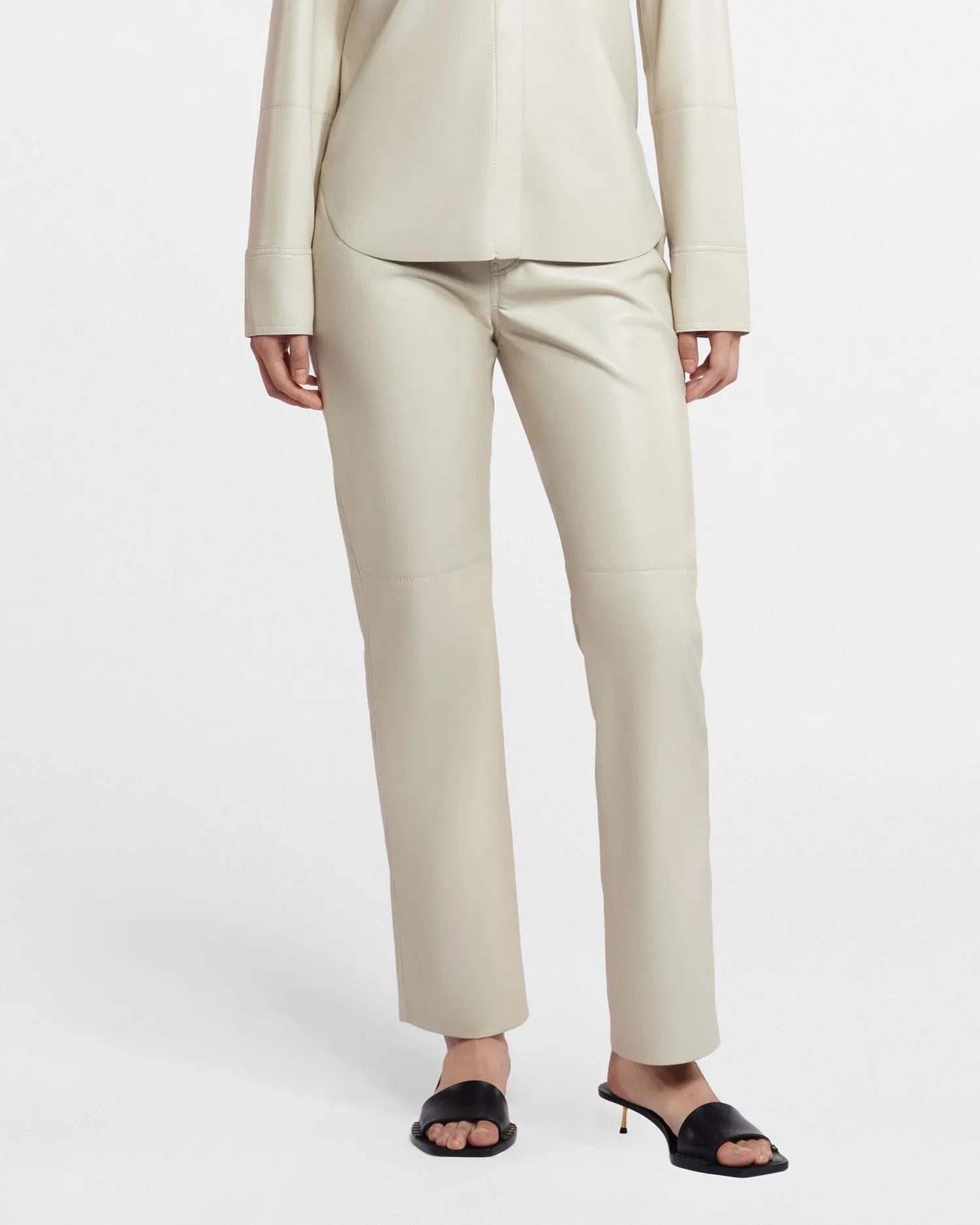 Vinni - Okobor™ Alt-Leather Pants - Creme