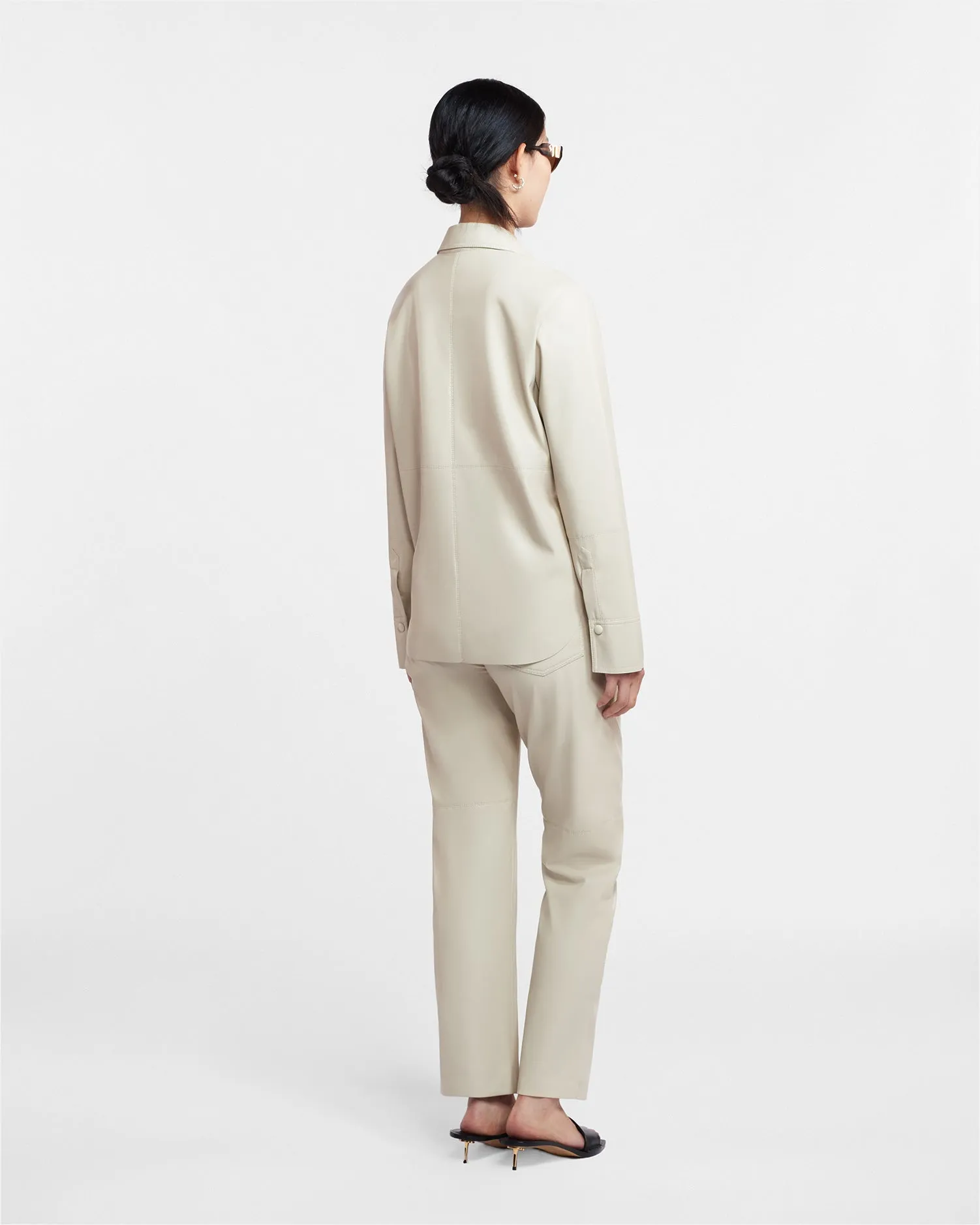 Vinni - Okobor™ Alt-Leather Pants - Creme