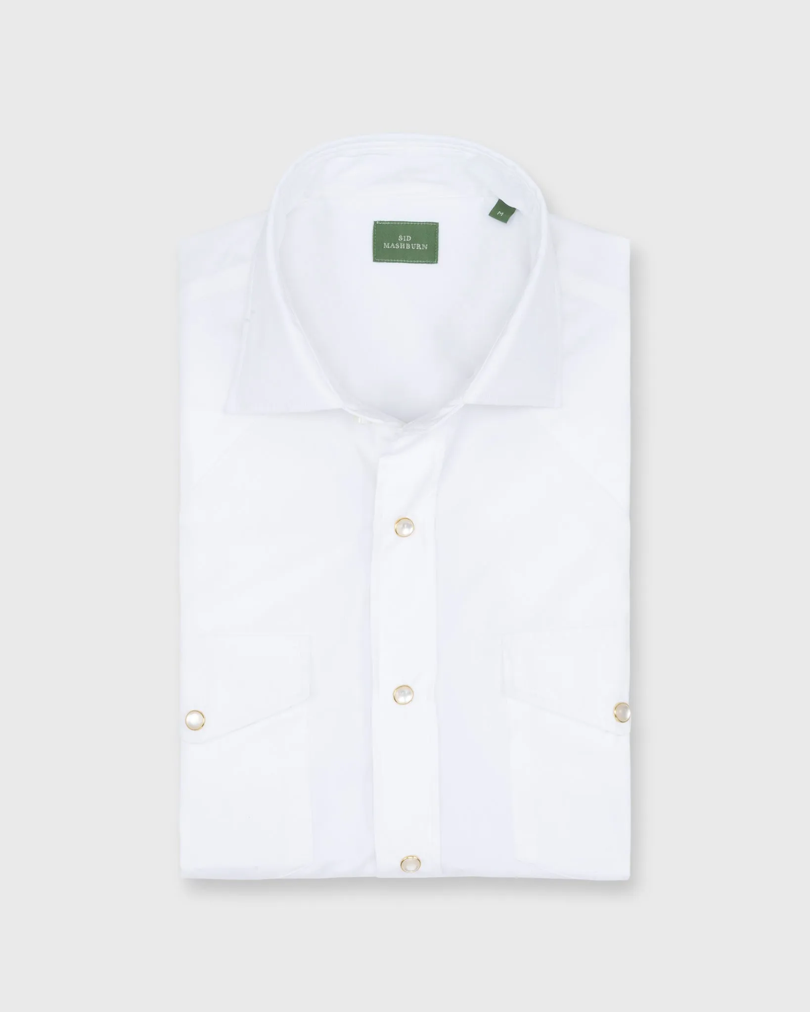 Western Work Shirt in White Poplin