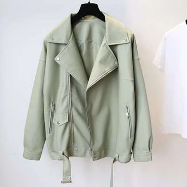 Women Leather Jacket with Belt | White Leather Jacket | Biker Jackets For Women | Faux Leather Jacket | Leather Coat | Moto Style Jackets
