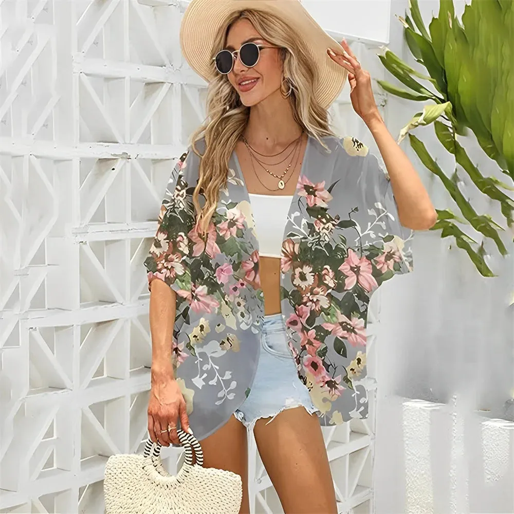 Women Long Flowy Summer Boho Chiffon Floral