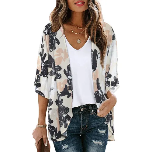 Women Long Flowy Summer Boho Chiffon Floral