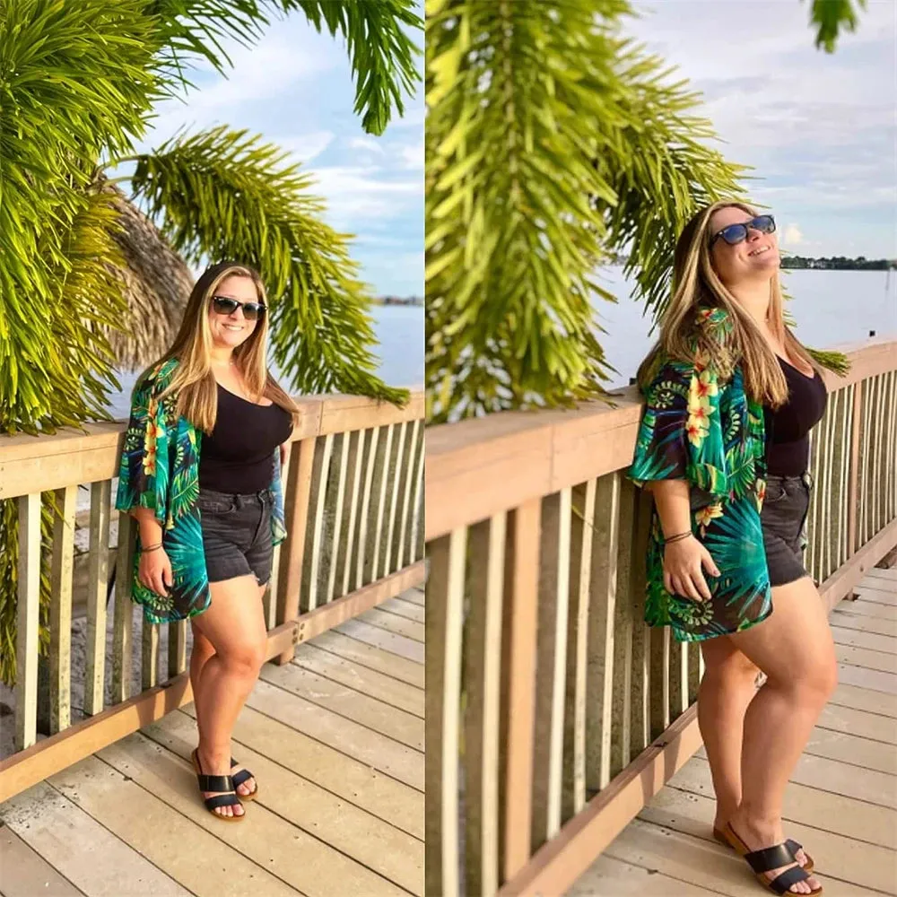 Women Long Flowy Summer Boho Chiffon Floral