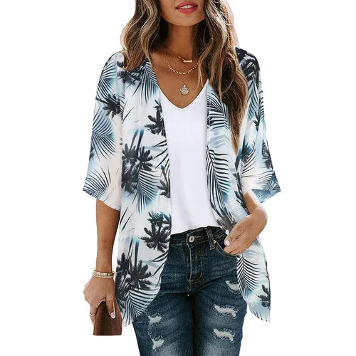 Women Long Flowy Summer Boho Chiffon Floral