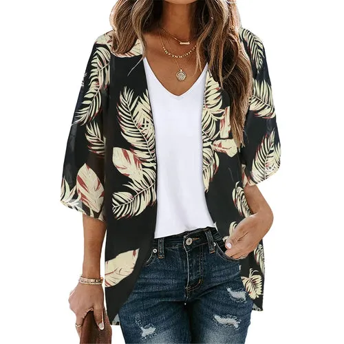 Women Long Flowy Summer Boho Chiffon Floral