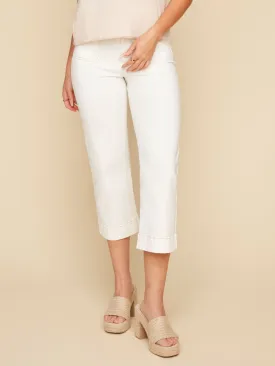 Woven Cropped Pant Off White by Renuar
