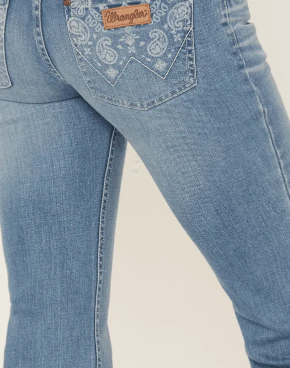 Wrangler Retro Women's Mae Mid Rise Paisley Bootcut Jean 112330010