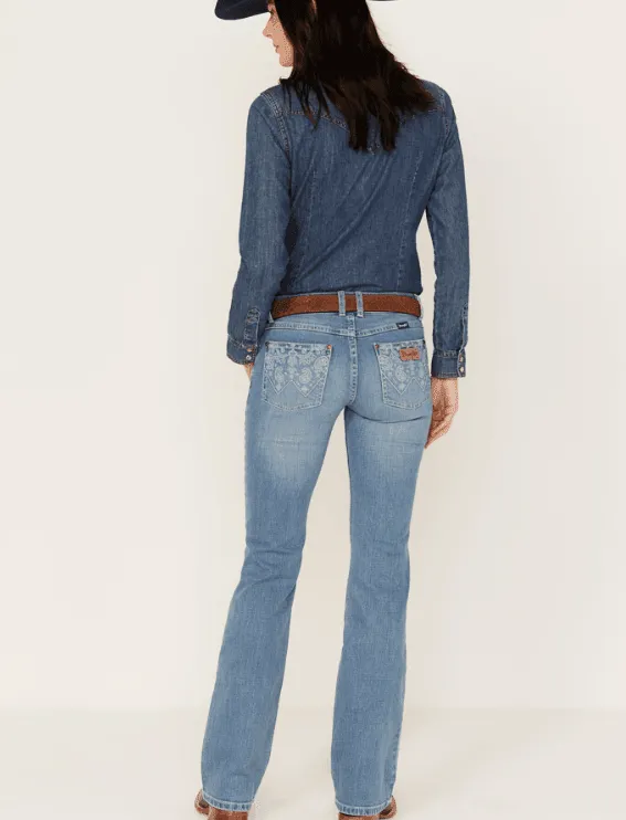 Wrangler Retro Women's Mae Mid Rise Paisley Bootcut Jean 112330010