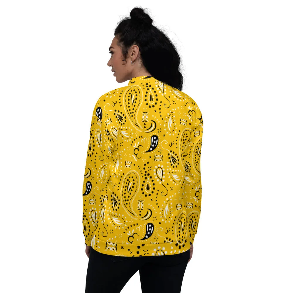 Yellow Paisley Unisex Bomber Jacket