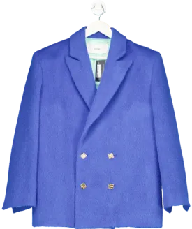 Yomi Blue Longline Double Breasted Blazer UK S/M