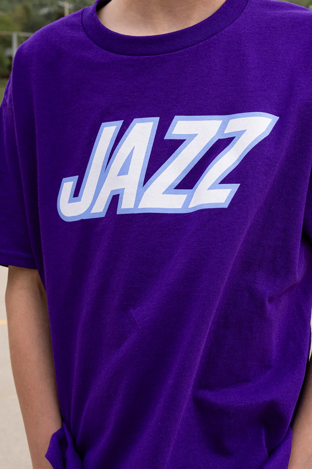 Yth NBA Origins Logo Type  Tee - Purple