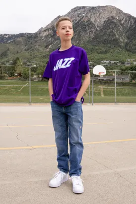 Yth NBA Origins Logo Type  Tee - Purple