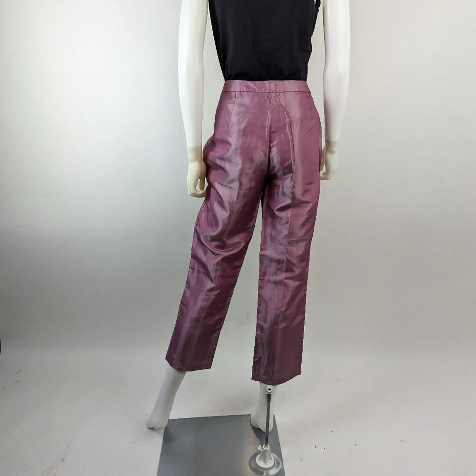 Zara Woman Silky Fushia Cropped Pants 10