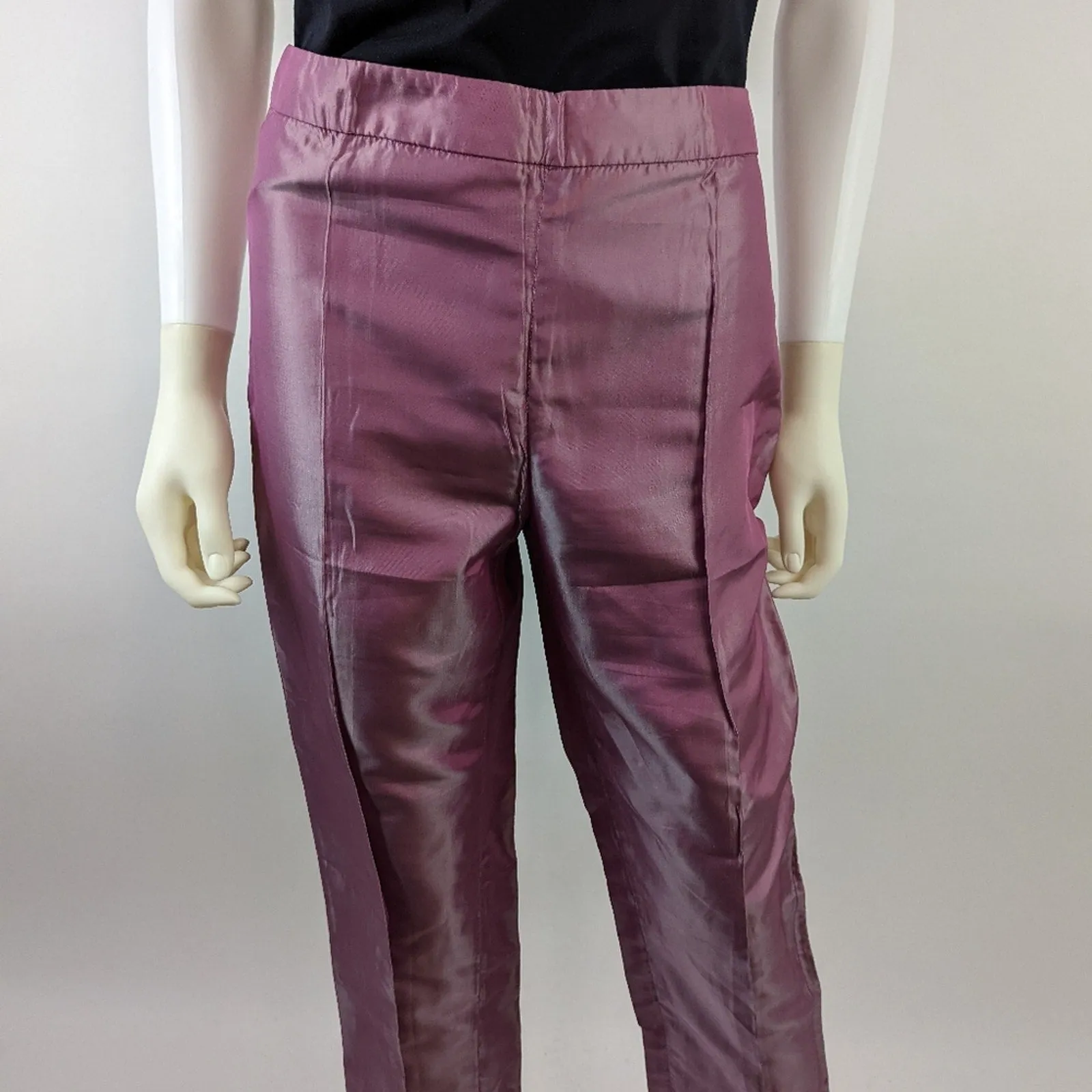Zara Woman Silky Fushia Cropped Pants 10